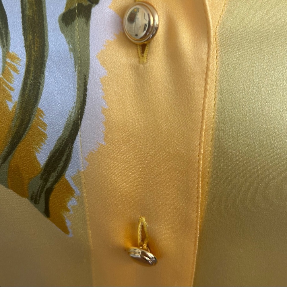 Vintage Escada Margarthe Ley Lion Leopard Jungle Safari Silk Blouse Size 34 - Picture 5 of 9